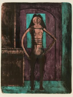 Mujer con mallas negras