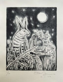 Músico bajo la luna