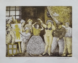 El pintor y los amigos de la modelo