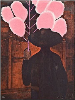 Hombre con algodón de azúcar